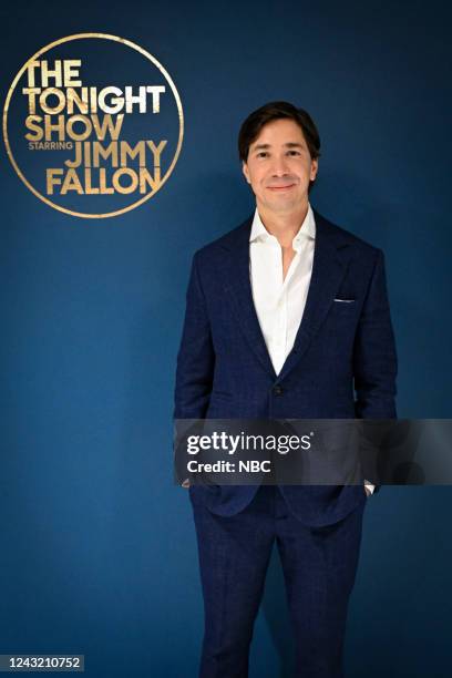 Episode 1708 -- Pictured: Actor Justin Long poses backstage on Tuesday, September 13, 2022 --
