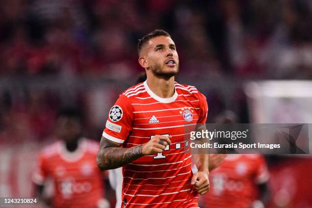 Lucas Hernandez of Bayern München celebrates his goal during the UEFA Champions League group C match between FC Bayern München and FC Barcelona at...