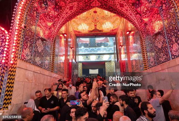 Shi'ite pilgrims arrive the holy shrine of Imam Hussein during the commemoration of Arbain in the holy city of Karbala, September 13, 2022. Arbain...