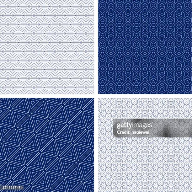 stockillustraties, clipart, cartoons en iconen met vector geometrische naadloze patroonverzameling - paisley pattern