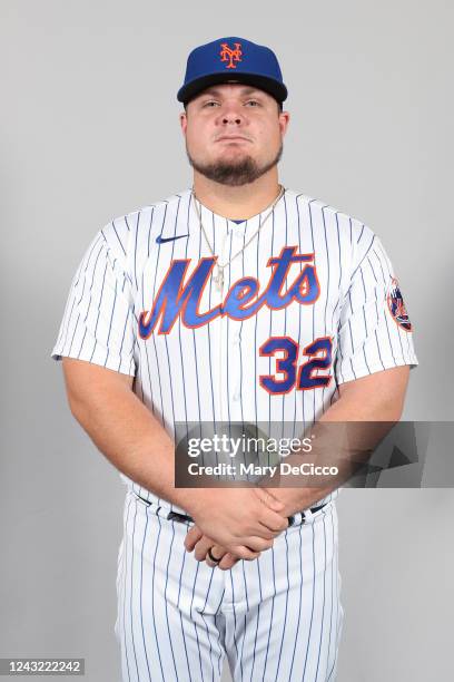 Daniel Vogelbach of the New York Mets poses for a photo during the New York Mets mid-season Photo Day at Citi Field on Tuesday, September 13, 2022 in...