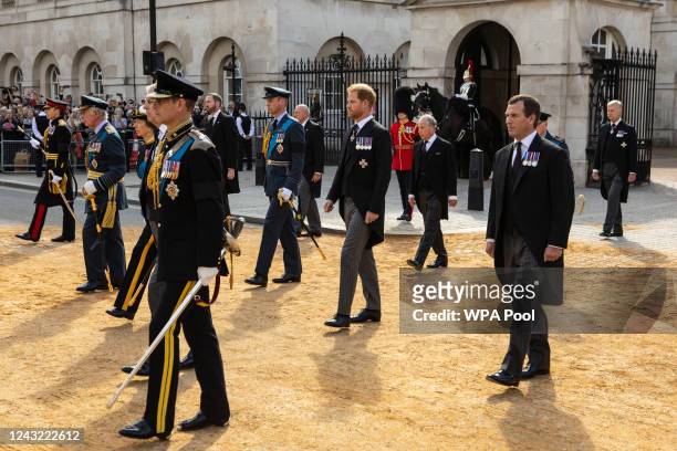 King Charles III, Princess Anne, Princess Royal, Prince Andrew, Duke of York, Prince Edward, Earl of Wessex Prince William, Prince of Wales, Prince...
