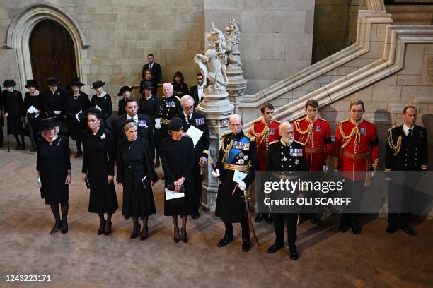 Britain's Camilla, Queen Consort, Britain's Catherine, Princess of Wales, Britain's Sophie, Countess of Wessex, Meghan, Duchess of Sussex, Britain's...