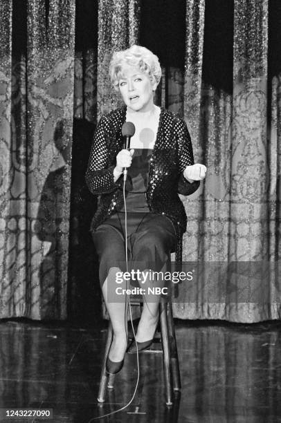 Pictured: Musical guest Dorothy Loudon performs on March 29, 1985 --