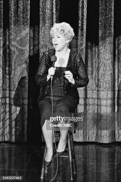 Pictured: Musical guest Dorothy Loudon performs on March 29, 1985 --