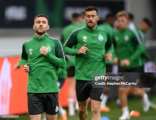 Gent , Belgium - 14 September 2022; Jack Byrne during a Shamrock Rovers training session at KAA Gent Stadium in Gent, Belgium.