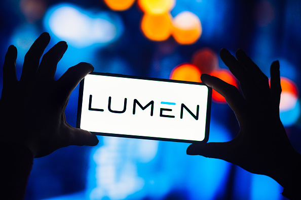 In this photo illustration, the Lumen Technologies logo is...