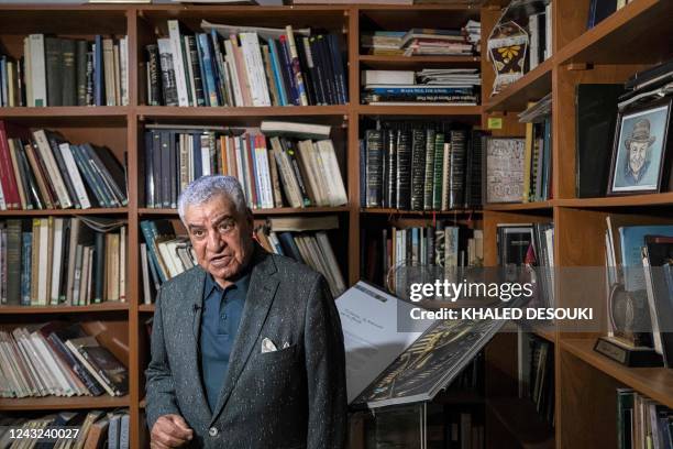 Egypt's former antiquities minister Zahi Hawass gives an interview with AFP at his office in the capital Cairo on July 17, 2022. - Ahead of the...