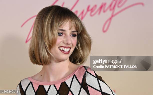 Actress Maya Hawke arrives for the special screening of Netflix's "Do Revenge" at the Netflix Tudum Theater in Los Angeles, California, on September...