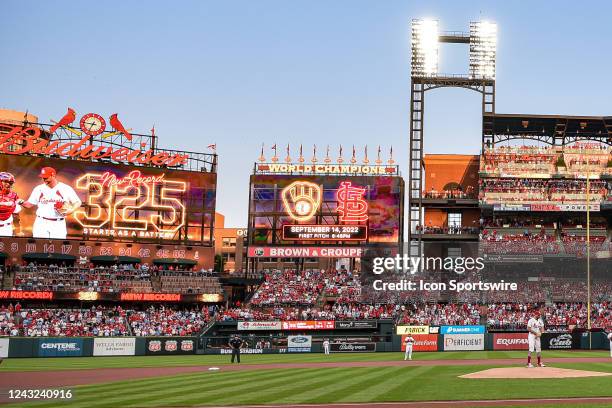 St. Louis Cardinals starting pitcher Adam Wainwright and St. Louis Cardinals catcher Yadier Molina set the all time record for starts by a battery...