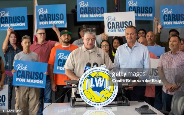 San Pedro, CA - September 13 2022- International Longshore and Warehouse Union Local 13 President Ramon Ponce de Leon announces the ILWU Local 13...
