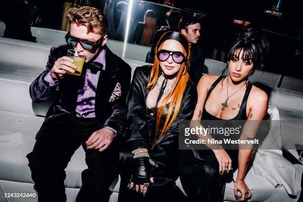Rocco Ritchie, Madonna and Lourdes Leon at the Tom Ford Spring 2023 Ready-to Wear show.