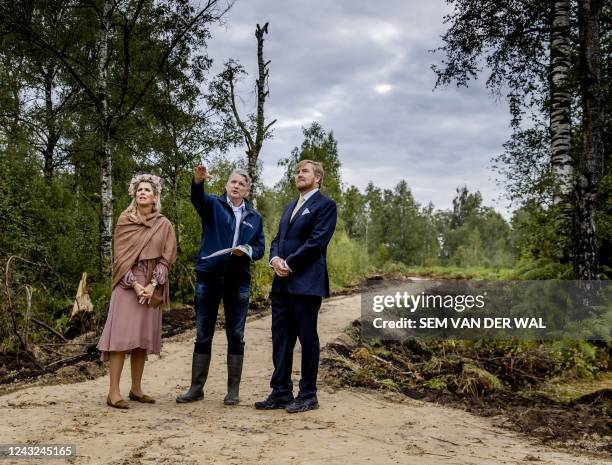 Dutch King Willem-Alexander and Queen Maxima are given a tour of of the Peel nature reserve in Deurne, during a regional visit to the Peel in the...
