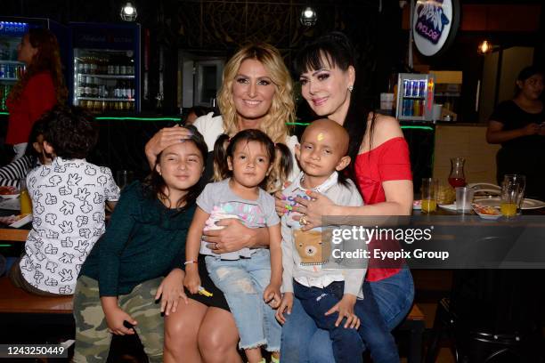 Anette Cuburu and Maribel Guardia join the 'Celebrating Life' event to benefit children fighting cancer at Marketeatro. On September 14, 2022 in...