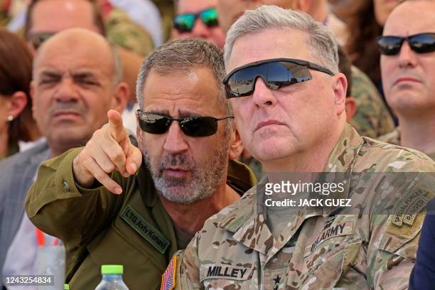 Israeli Army Chief of Staff Aviv Kohavi and US Chairman of the Joint Chiefs of Staff, General Mark Milley , attend the International Military...