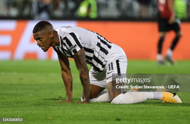 Ricardo Gomes of Partizan reacts during the UEFA Europa Conference League group D match between FK Partizan and OGC Nice at Stadion FK Partizan on...
