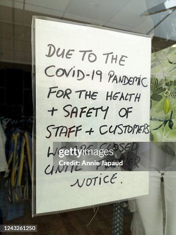 Closed until further notice shop sign Closed until further notice shop sign