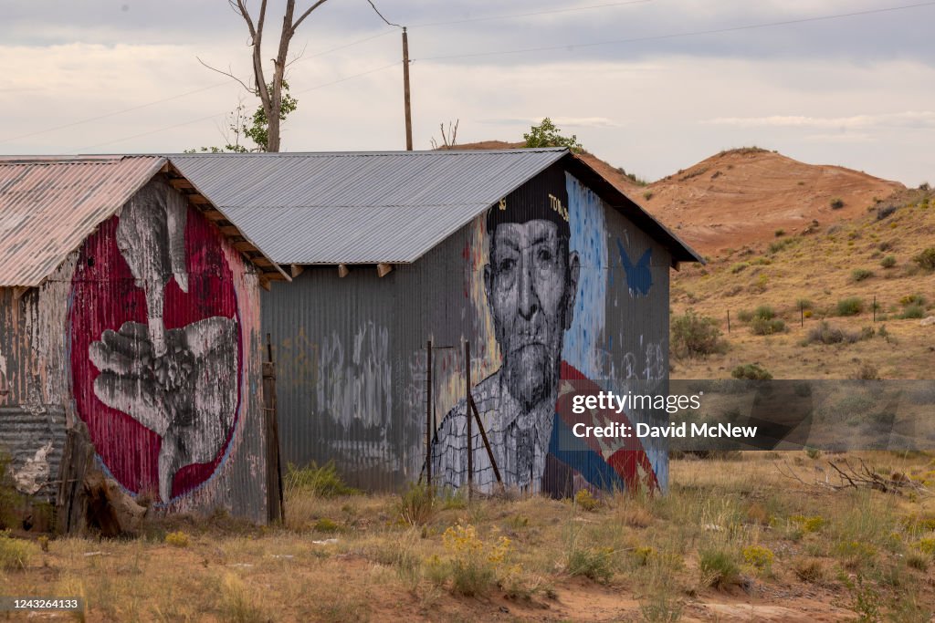 A mural depicts corn while another honors the famous Navajo code ...