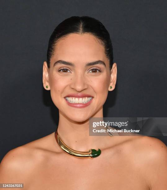 Adria Arjona attends the special launch of Disney+’s new series "Andor" at the El Capitan Theatre on September 15, 2022 in Los Angeles, California.