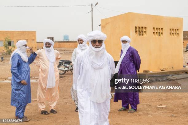 Hassan Ag Fagaga, president of the interim authority of Kidal, is seen with Tuareg dignitaries who came for the Congress for the Fusion of Movements...