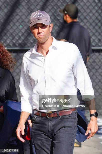 Beto O'Rourke is seen arriving at 'Jimmy Kimmel Live' Show on September 15, 2022 in Los Angeles, California.