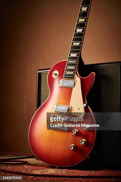 Gibson Les Paul 70s Deluxe electric guitar with a 70s Cherry Sunburst finish, taken on July 22, 2021.