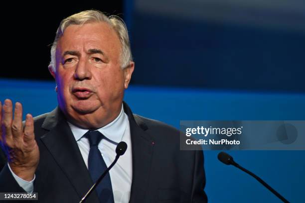 Gerard Larcher, president of the Senate, delivers a speech at the 18 Congress of Regions of France - Vichy , September 16.