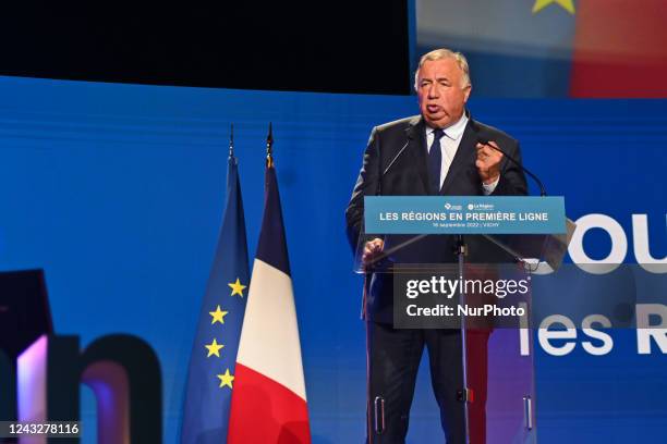 Gerard Larcher, president of the Senate, delivers a speech at the 18 Congress of Regions of France - Vichy , September 16.