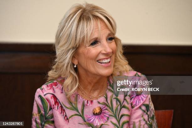 First Lady Jill Biden visits the Homeboy Bakery and Homegirl Cafe in Los Angeles on September 16 to learn about Homeboy Industries and their...