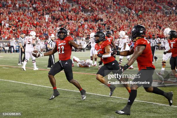Louisville Cardinals linebacker Yasir Abdullah reacts after a sack during an NCAA football game against the Florida State Seminoles on September 16,...