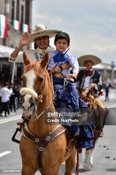 Aspects of the Civic-Military Parade for the 212th Anniversary of the Beginning of the Independence of Mexico held in Toluca City, State of Mexico,...