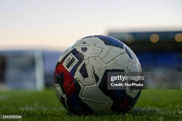 General view of an EFL match ball during the Sky Bet League 2 match between Hartlepool United and Crewe Alexandra at Victoria Park, Hartlepool on...