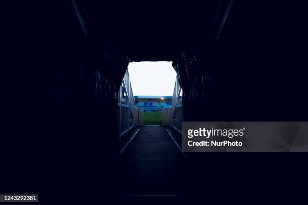 General view of the inside of the stadium from the tunnel during the Sky Bet League 2 match between Hartlepool United and Crewe Alexandra at Victoria...
