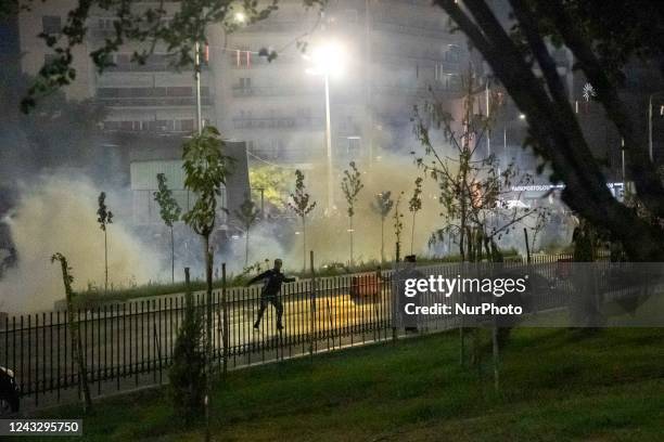Violent clashes, riots and fights between students, anarchists, leftist groups and the police during the night in the city center of Thessaloniki....