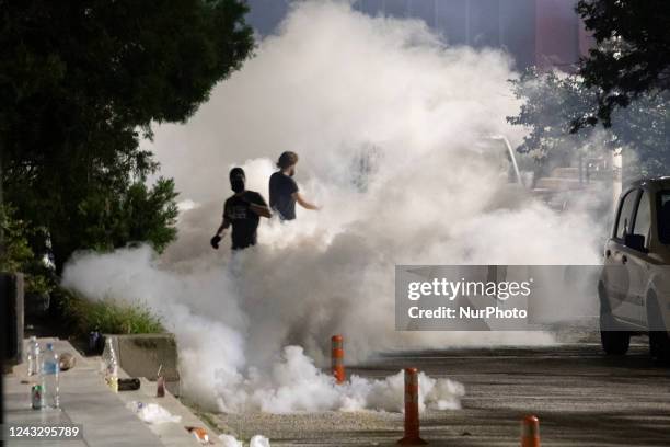 Violent clashes, riots and fights between students, anarchists, leftist groups and the police during the night in the city center of Thessaloniki....