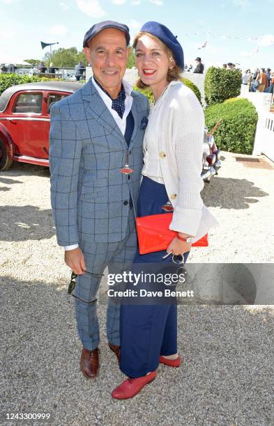 Stanley Tucci and Felicity Blunt attend Day 1 of the Goodwood Revival 2022 at Goodwood Motor Circuit on September 17, 2022 in Chichester, England.