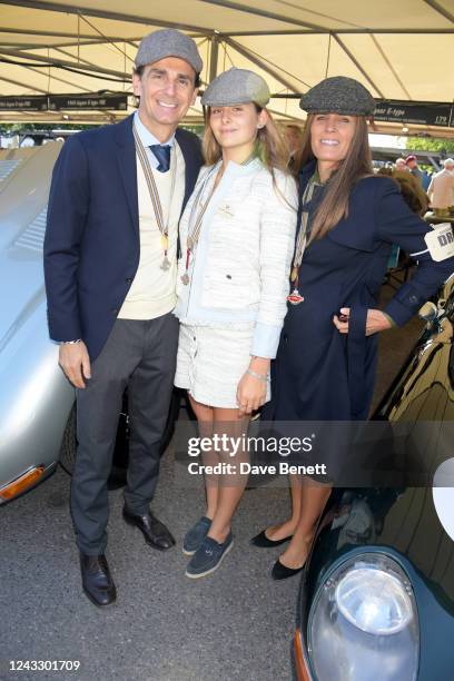 Pedro de la Rosa, Reyes de la Rosa and Maria Reyes Ventos attend Day 1 of the Goodwood Revival 2022 at Goodwood Motor Circuit on September 17, 2022...