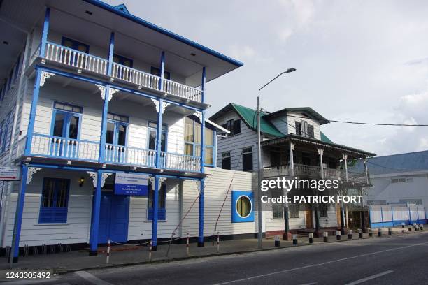 View of a street in downtown Paramaribo, Suriname, on September 16, 2022.