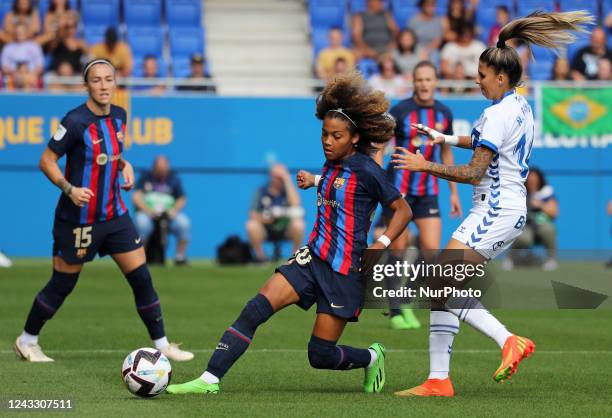 Natalia Ramos and Vicky Lopez during the match corresponding to the week 2 of the Liga Iberdrola between FC Barcelona and UD Granadilla Tenerife,...