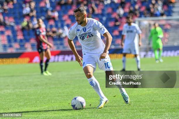 Nedim Bajrami in action during the italian soccer Serie A match Bologna FC vs Empoli FC on September 17, 2022 at the Renato Dall'Ara stadium in...