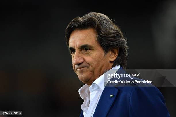 Torino FC president Urbano Cairo looks on during the Serie A match between Torino FC and US Sassuolo at Stadio Olimpico di Torino on September 17,...