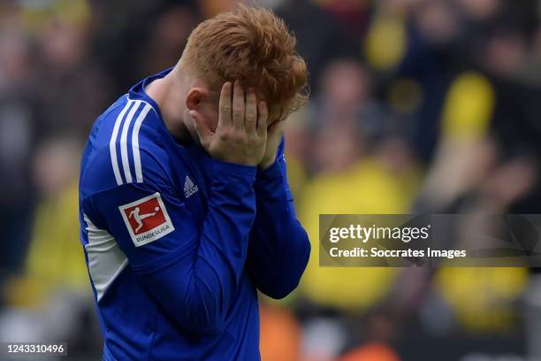 Sepp van den Berg of Schalke 04 during the German Bundesliga match between Borussia Dortmund v Schalke 04 at the Signal Iduna Park on September 17,...