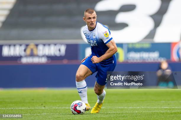 Max Power of Wigan Athletic during the Sky Bet Championship match between Wigan Athletic and Reading at the DW Stadium, Wigan on Saturday 17th...
