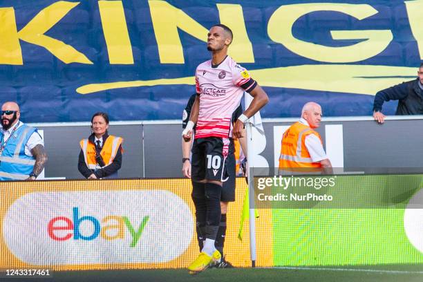 Thomas Ince of Reading FC celebrates his goal during the Sky Bet Championship match between Wigan Athletic and Reading at the DW Stadium, Wigan on...