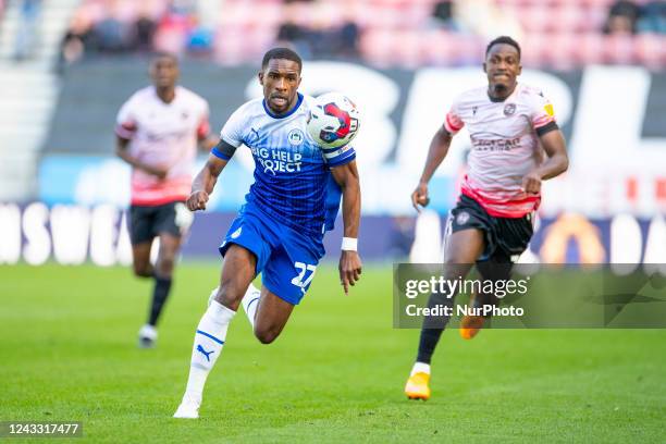 Tendayi Darikwa of Wigan Athletic during the Sky Bet Championship match between Wigan Athletic and Reading at the DW Stadium, Wigan on Saturday 17th...