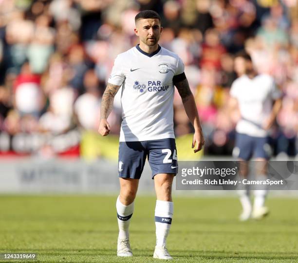 Preston North End's Sean Maguire during the Sky Bet Championship between Preston North End and Sheffield United at Deepdale on September 17, 2022 in...
