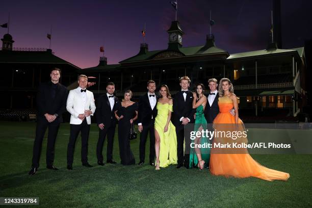 Hayden McLean, Isaac Heeney, Tom Papley, Annie Milner, Luke Parker, Kate Lawrence, Callum Mills, Tiffany Browne, Chad Warner and Alice Hughes pose...