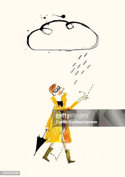 rainy season - people stock illustrations