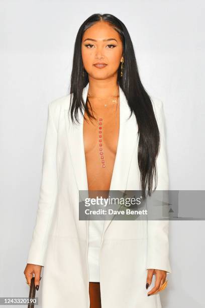 Joy Crookes attends the 16Arlington show during London Fashion Week September 2022 on September 18, 2022 in London, England.