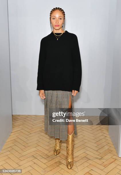 Adwoa Aboah attends the 16Arlington show during London Fashion Week September 2022 on September 18, 2022 in London, England.